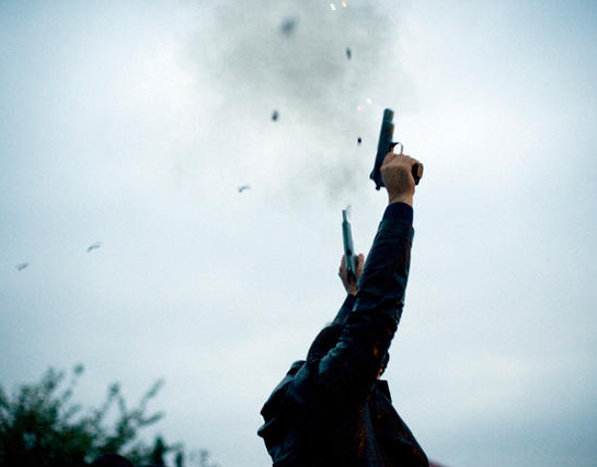 shooting into the sky